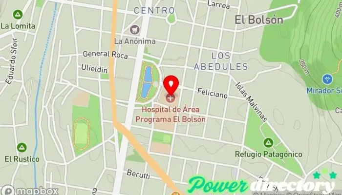 mapa de Hospital de Área El Bolsón Hospital general, Médico, Hospital en El Bolsón