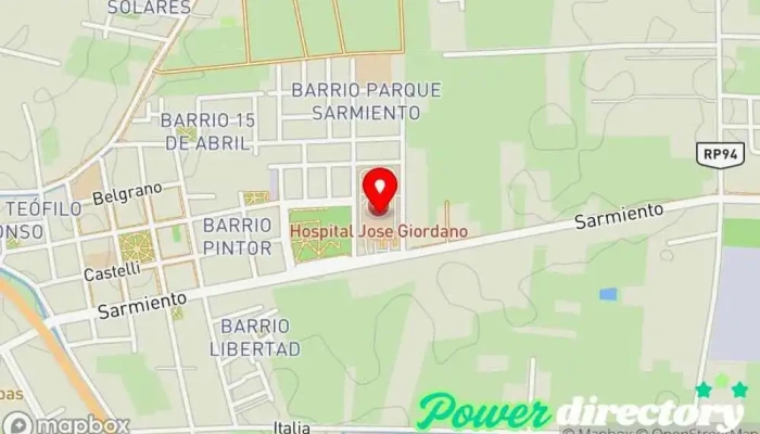 mapa de Hospital Dr. José Giordano Hospital en Albardón
