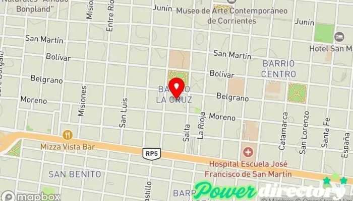 mapa de Iglesia de la Santísima Cruz de los Milagros Parroquia, Atracción turística en Corrientes