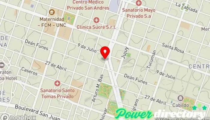 mapa de Innova - Terapia Física y Rehabilitación Especializada Clínica de fisioterapia en Córdoba