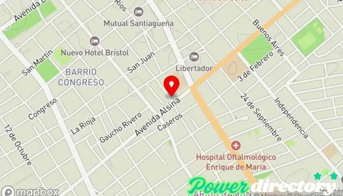 mapa de Instituto de Medicina del Deporte Centro de rehabilitación, Clínica de fisioterapia en Santiago del Estero