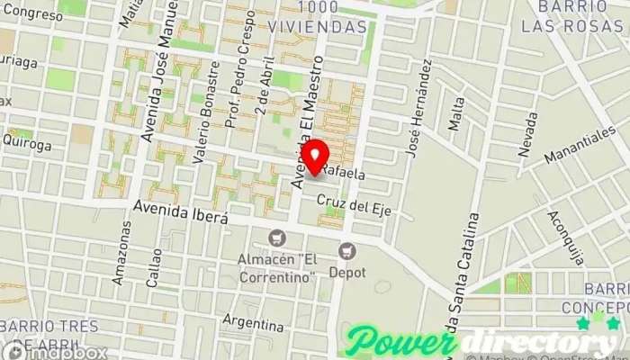 mapa de Instituto Elementos Servicios asistenciales, Gimnasio, Especialista en medicina holística, Fisioterapeuta, Spa y gimnasio, Clínica de medicina deportiva, Médico especializado en medicina deportiva, Club de natación, Natación, Profesor de natación en Corrientes