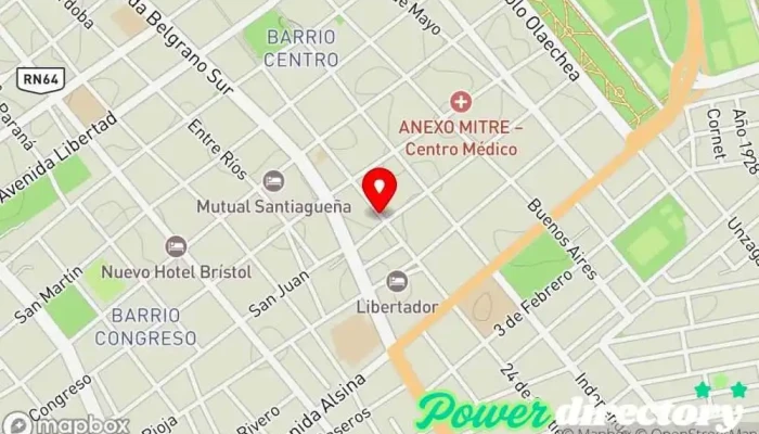mapa de Instituto Privado de Rehabilitacion Integral Casali Centro de salud en Santiago del Estero