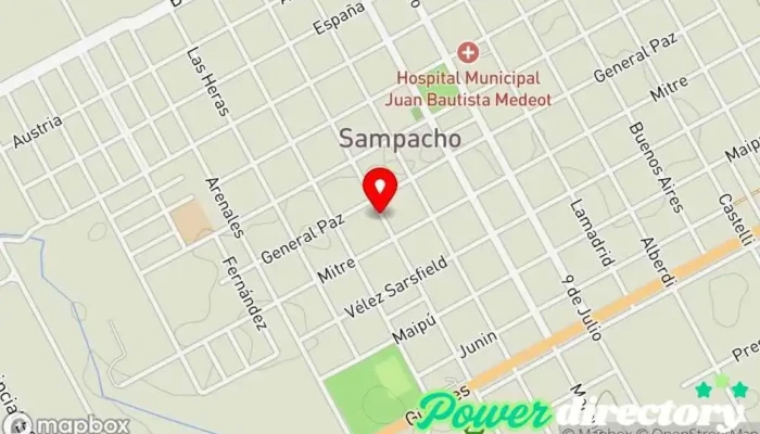 mapa de IOSAM ..INSUMOS ORTOPÉDICOS SAMPACHO Clínica ortopédica en Sampacho