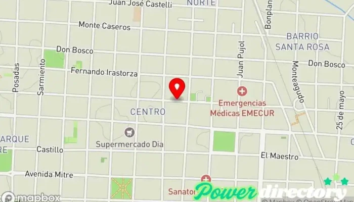 mapa de Jorge Ariel Pintos Kinesiólogo en Curuzú Cuatiá