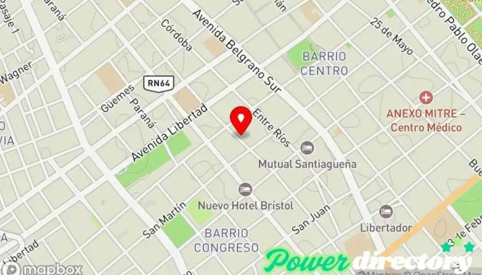 mapa de Kinectic Clínica de medicina deportiva en Santiago del Estero