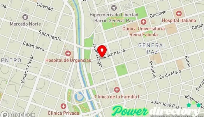 mapa de KINEDYA – Rehabilitación Funcional Clínica de fisioterapia, Kinesiólogo, Fisioterapeuta, Centro de rehabilitación en Córdoba