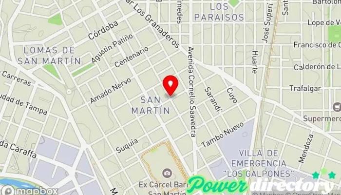 mapa de KINESIO ROJAS Kinesiólogo, Quiropráctico, Osteópata, Clínica del dolor, Fisioterapeuta, Clínica de medicina deportiva en Córdoba