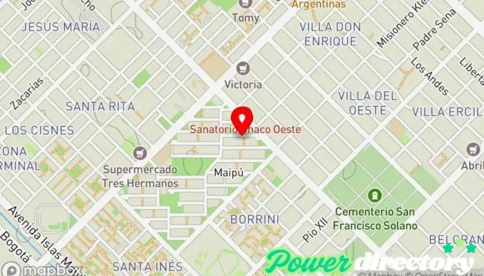 mapa de KINESIOLOGIA - Centro Kinésico-Médico Clínica de fisioterapia, Centro de rehabilitación en Resistencia