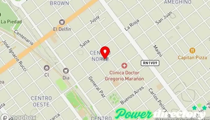 mapa de Kinesiología Cruz Azul Profesional de medicina alternativa, Fisioterapeuta en Villa María