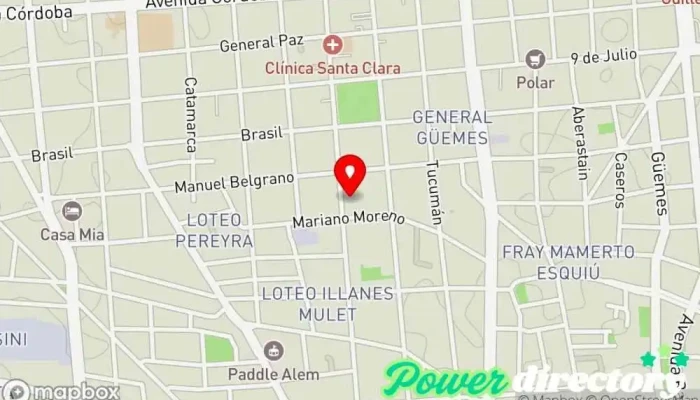 mapa de Kinesiología, Fisioterapia y Estetica en Clínica Nacer Centro de rehabilitación en San Juan
