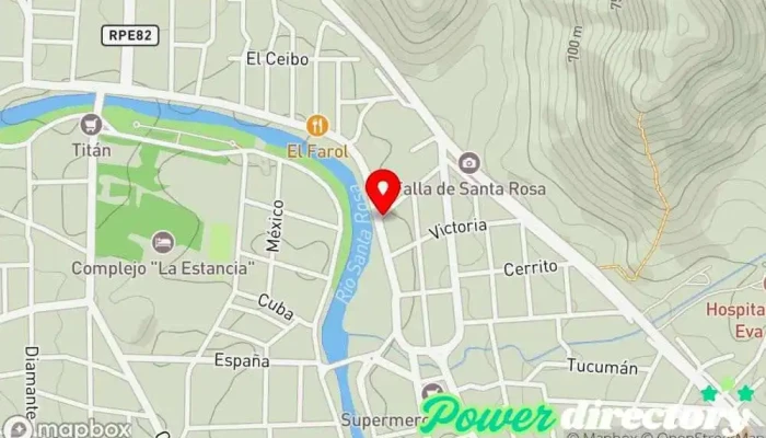 mapa de Kinesiología Integral Calamuchita Fisioterapeuta, Spa terapéutico, Centro de salud y bienestar en Santa Rosa de Calamuchita