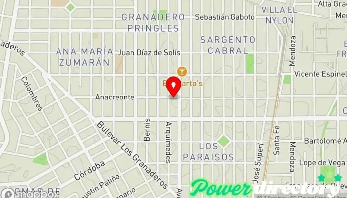 mapa de Kinesiología y Fisioterapia Lic. Valeria Noemi Guerrero Fisioterapeuta, Centro de rehabilitación en Córdoba