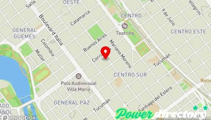 mapa de Kinesiología y Fisioterapia Paviotti Clínica de fisioterapia, Fisioterapeuta en Villa María