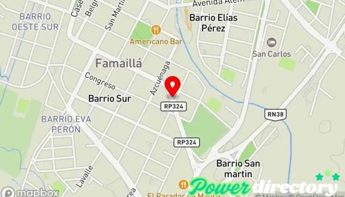 mapa de Kinesis Centro de Rehabilitacion Fisioterapeuta en Famaillá