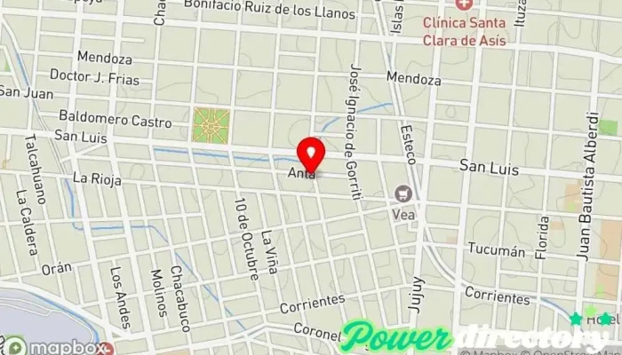 mapa de KINETIK Kinesiología y Fisioterapia Fisioterapeuta en Salta
