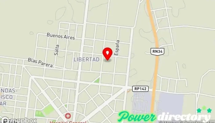 mapa de Lescano Paola L IC En Fisioterapia Y Kinesiologia  en Gral. Enrique Mosconi