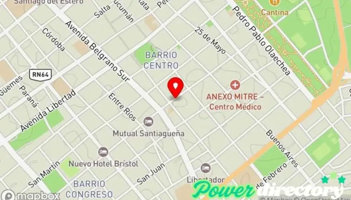mapa de Lic. Agostina de la Cruz Zanello Nutricionista en Santiago del Estero