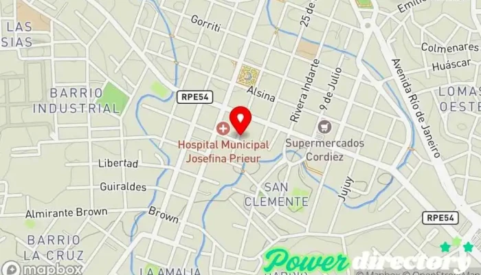 mapa de Lic. En Fisioterapia Y Kinesiologia María Estela Rivera  en Villa Allende