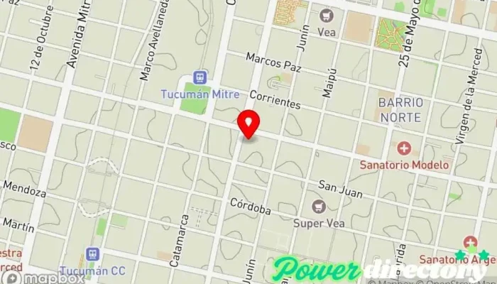mapa de Lic Jimenez Elina B Fisioterapeuta en San Miguel de Tucumán