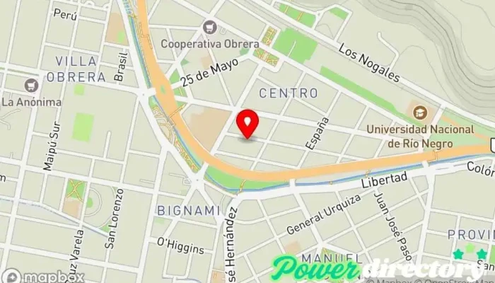 mapa de Lic. Marcelo Masmanian. KINESIOLOGIA. QUIROPRAXIA Centro de rehabilitación en Villa Regina