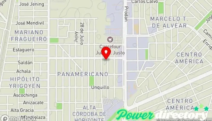 mapa de Lic. Nati Garutti Kinesiología Fisioterapia TPA Terapia Postural Activa RPG Fisioterapeuta, Esteticista, Kinesiólogo en Córdoba