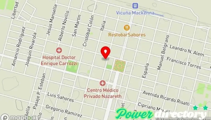 mapa de Lic. Ruben Lorenzoni- Kinesiologia Fisioterapia Osteopatia Kinesiólogo en Vicuña Mackenna