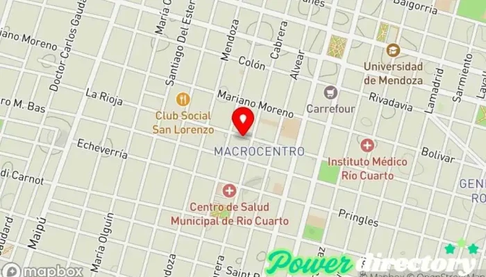 mapa de Lorena Rigotti Lic. en Kinesiología y Fisioterapia. Estética Fisioterapeuta en Río Cuarto