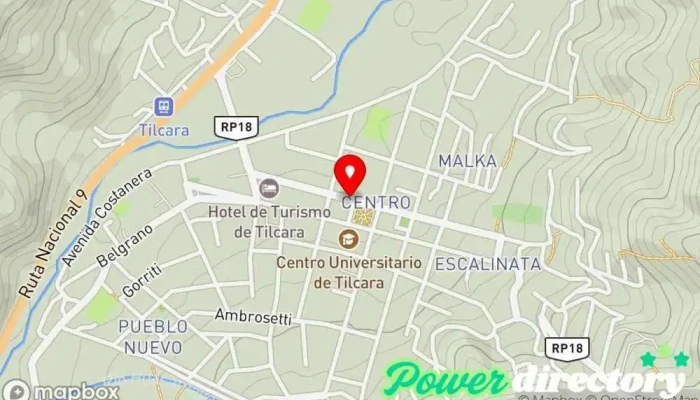 mapa de Macro Sucursal Tilcara Banco, Bancos y finanzas en Tilcara