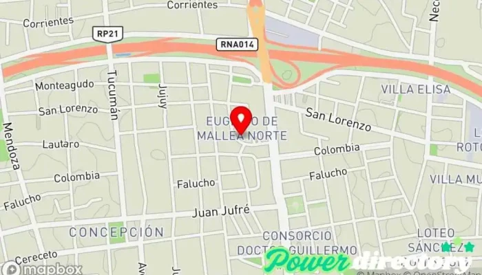 mapa de Masajes, kinesiología y fisioterapia. Centro de rehabilitación en San Juan