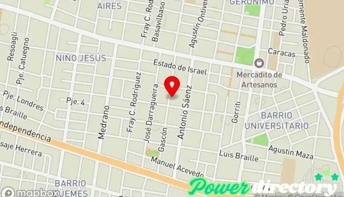 mapa de Masoterapia y Rehabilitacion Gerardo Gonzalez Baez Masajista en Corrientes