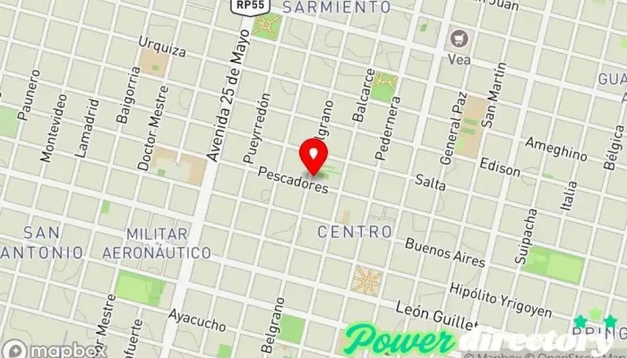 mapa de MF kinesiología activa Fisioterapeuta en Villa Mercedes
