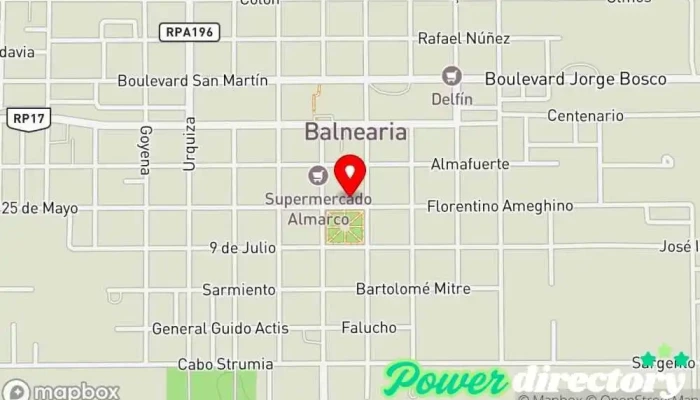 mapa de Municipalidad de Balnearia Ayuntamiento en Balnearia