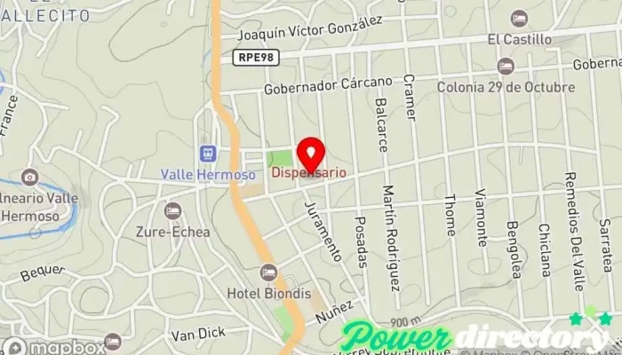 mapa de Municipalidad de Valle Hermoso Ayuntamiento, Oficinas del ayuntamiento en Valle Hermoso