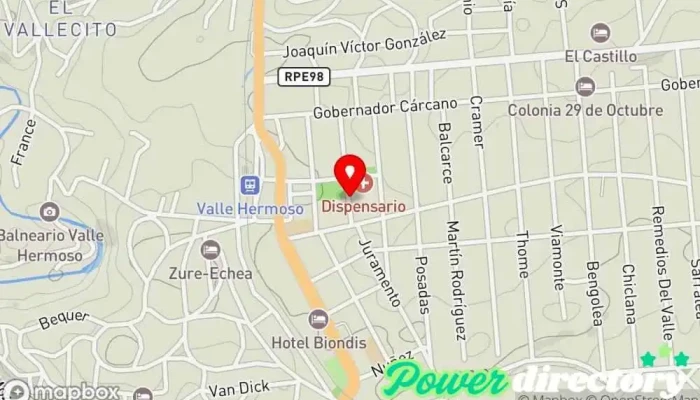 mapa de Mutual AMCeP Asociación u organización en Valle Hermoso