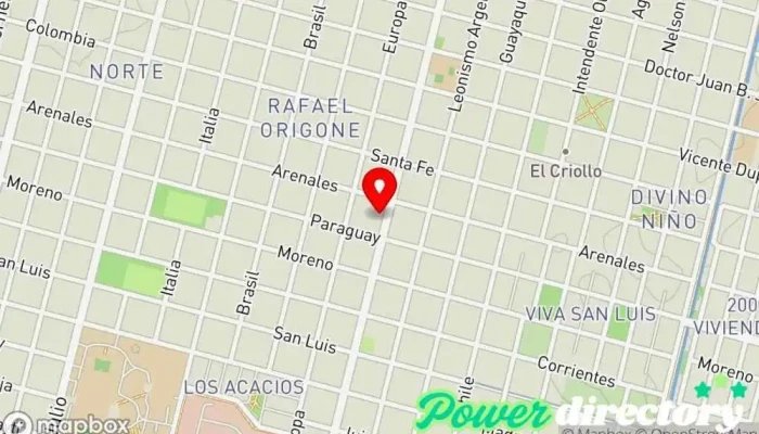 mapa de Nueva Panadería y Confitería Pan Caliente Panadería en Villa Mercedes