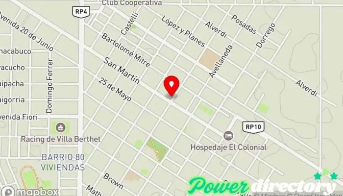 mapa de Nuevo Banco del Chaco Banco, Cajeros automáticos en Villa Berthet