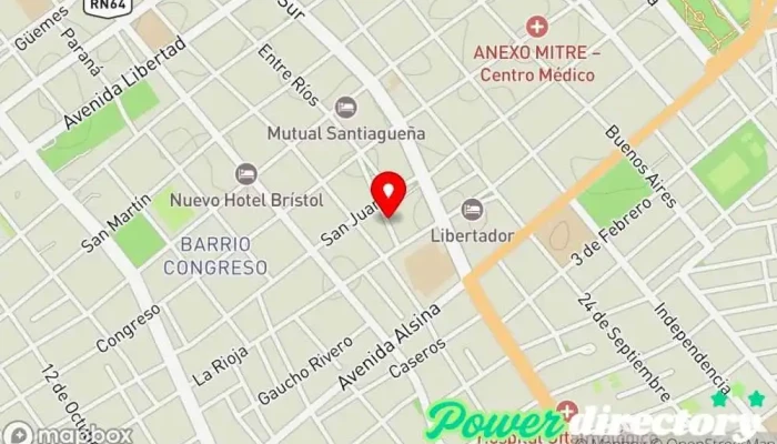 mapa de Osteopata Lic.Pablo Blazquez Osteópata, Quiropráctico, Kinesiólogo, Fisioterapeuta en Santiago del Estero