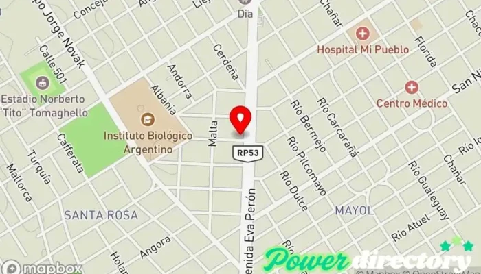 mapa de Panaderia & Confiteria San Martin Panadería en Florencio Varela
