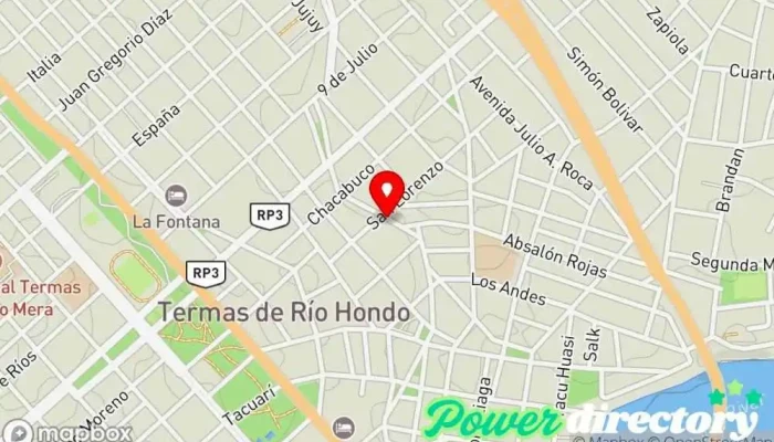 mapa de Panadería El Repostero Panadería en Termas de Río Hondo