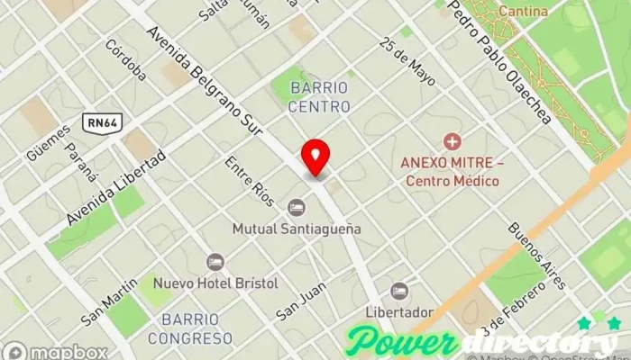 mapa de Panaderia La Sin Rival Panadería en Santiago del Estero