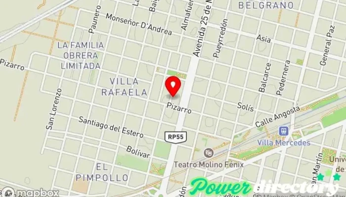 mapa de Panadería los 4 soles Panadería en Villa Mercedes