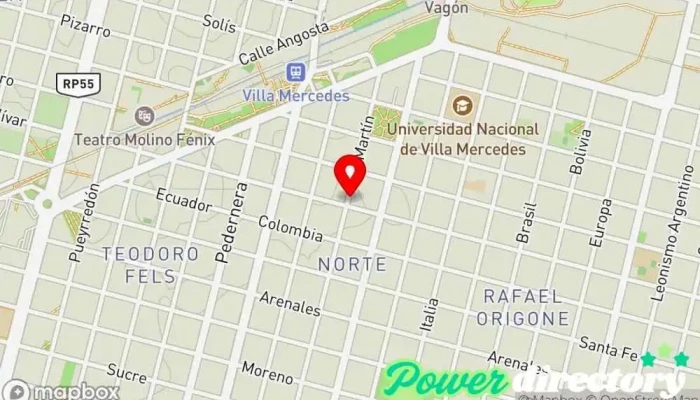 mapa de Panaderia Mundo Dulce nueva sucursal Panadería en Villa Mercedes