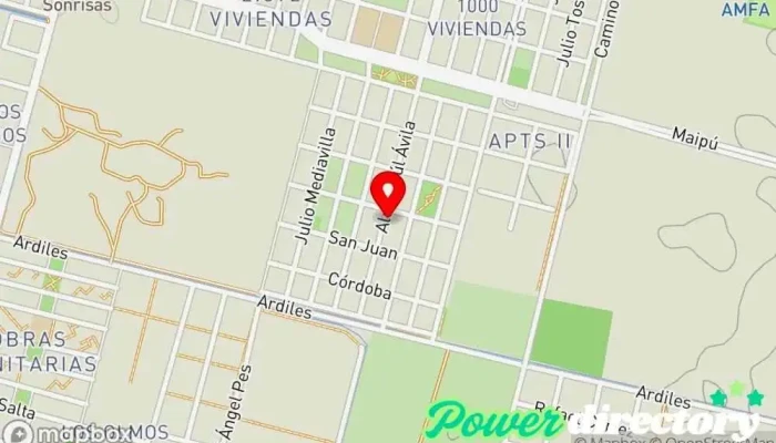 mapa de Panadería Pan de Azúcar Panadería en Villa Mercedes