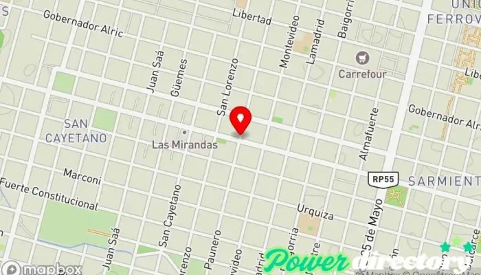 mapa de Panadería Rossi Panadería en Villa Mercedes