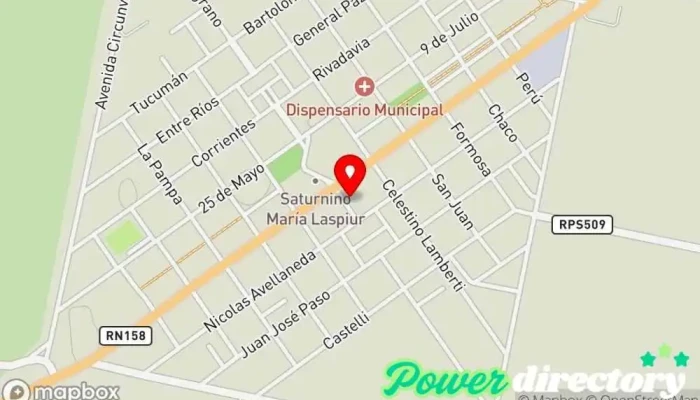 mapa de Panadería San Juan Panadería en Saturnino M. Laspiur