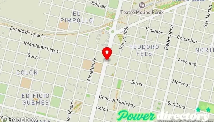 mapa de Panadería y Confitería El Rey Panadería en Villa Mercedes