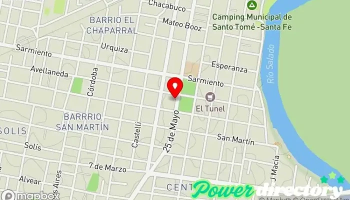 mapa de Panadería y confitería Nuevo Trigal Panadería en Santo Tomé
