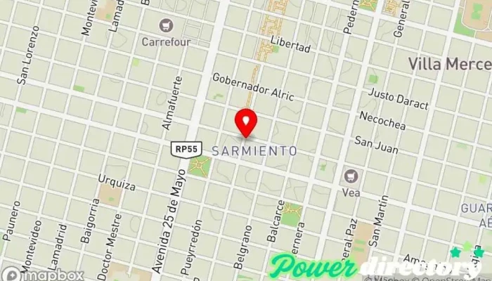 mapa de Panaderia Y Confiteria Pane E Pan!! Panadería en Villa Mercedes