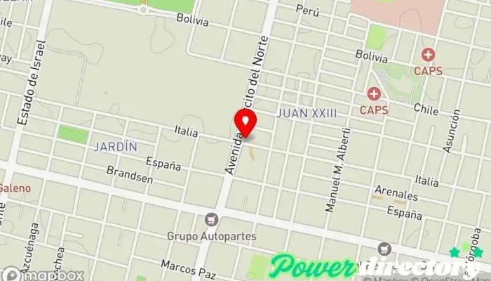 mapa de Panificación del Jardín Panadería en San Miguel de Tucumán